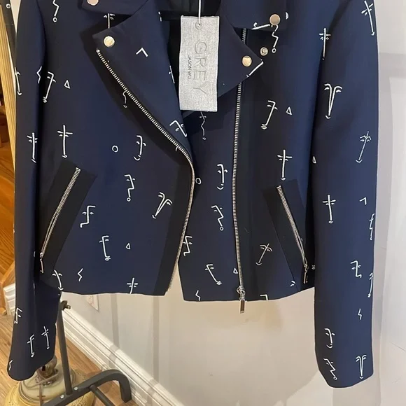 NWT Grey Jason Wu Moto Style Jacket - Size 6 - Picture 4 of 10